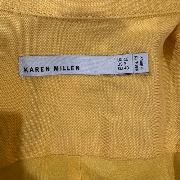 Karen Millen belted safari dress midi yellow sz 6 8 - Picture 5 of 7